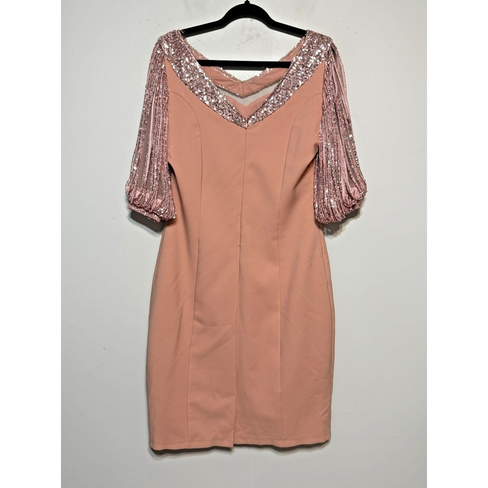 Vintage‎ Coquette Glam Sequin Cocktail Dress Womens US Sz 10 Femme Fatale Party